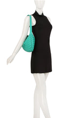 Weaved half moon shoulder bag
