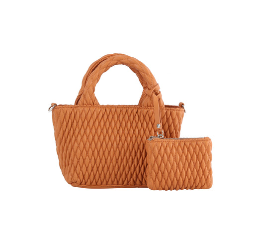 2 in 1 mini quilted tote