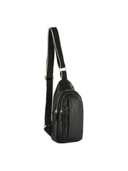 Stripe Guitar Strap Triple Zips Sling