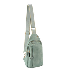 Stripe Guitar Strap Triple Zips Sling