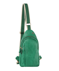 Stripe Guitar Strap Triple Zips Sling