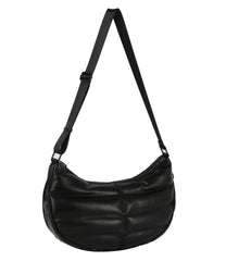 Puffy Quilted Half Moon Unisex Shoulder