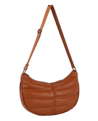 Puffy Quilted Half Moon Unisex Shoulder