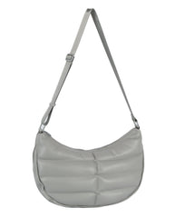 Puffy Quilted Half Moon Unisex Shoulder