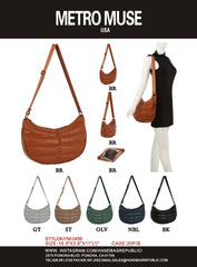 Puffy Quilted Half Moon Unisex Shoulder