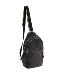 Double Compartments Denim Sling Bag