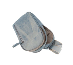 Double Compartments Denim Sling Bag