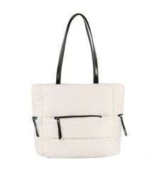 Nylon Puffy Shopper Tote