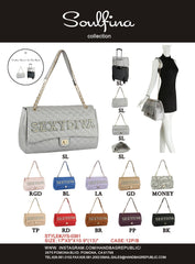 Fashion Oversize Quilted Satchel with SEXYDIVA Letter studded