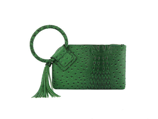 HF  Tassel Accented Embossed Wristlet Clutch  JYV-0374