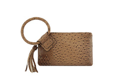 HF  Tassel Accented Embossed Wristlet Clutch  JYV-0374