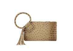 HF  Tassel Accented Embossed Wristlet Clutch  JYV-0374