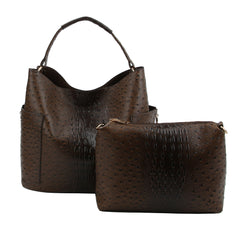 Women Crocodile Pattern Top Handle Satchel Bag