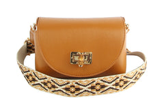 Front Flap Shoulder Bag With Guitar Strap