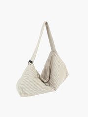 Pinstripe Large Shoulder Bag