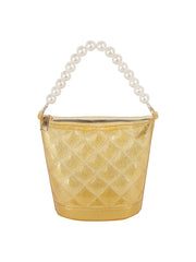 Pearl Handle Crossbody Satchel Handbag