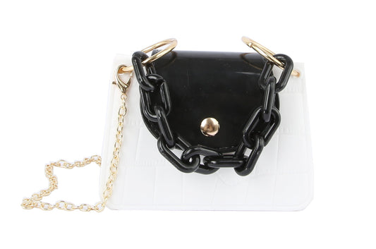 Top Chain Handle Satchel Crossbody Bag