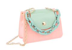 Top Chain Handle Satchel Crossbody Bag