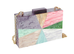 Multi Color Acrylic Evening Cocktail Clutch Purse