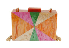 Multi Color Acrylic Evening Cocktail Clutch Purse