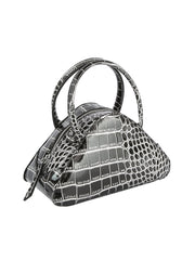 Alligator Embossed Triangle Hand Tote