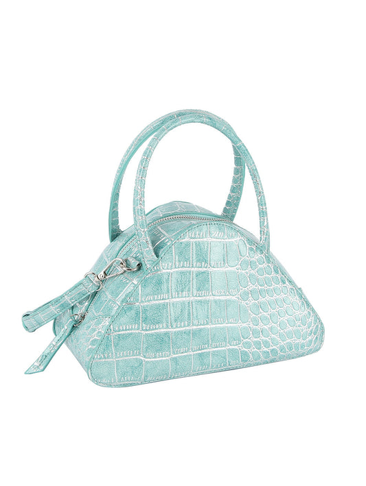 Alligator Embossed Triangle Hand Tote