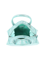 Alligator Embossed Triangle Hand Tote