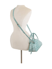 Alligator Embossed Triangle Hand Tote