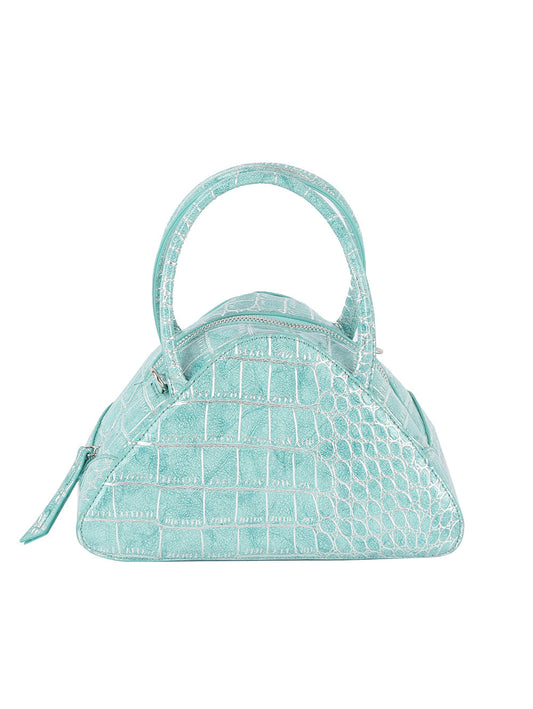 Alligator Embossed Triangle Hand Tote