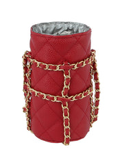 FASHION CYLINDER DIAMOND BRAIDED CROSSBODY BAG