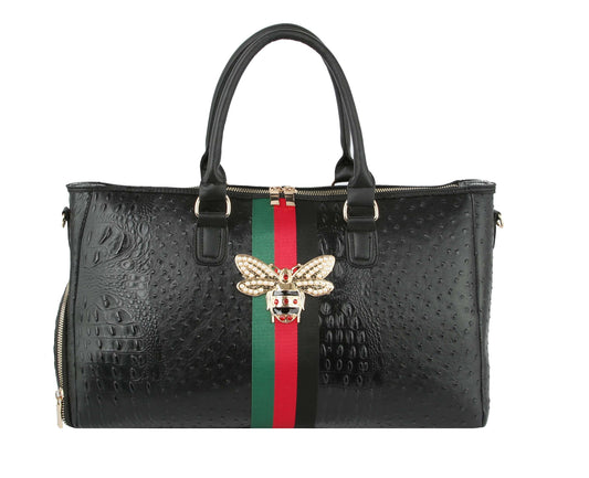 Travel Duffel Bag for Women Vintage Crocodile Pattern
