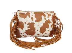 Women Cow Print Shoulder Bag Satchel Clutch