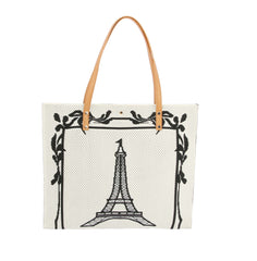Paris Printed  Large Crossbody Handbag