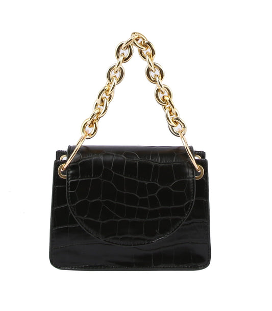 Satchel with Stylish Chain Purse