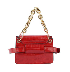 Satchel with Stylish Chain Purse