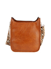 Front Pocket Stylized Strap Shoulder Bag