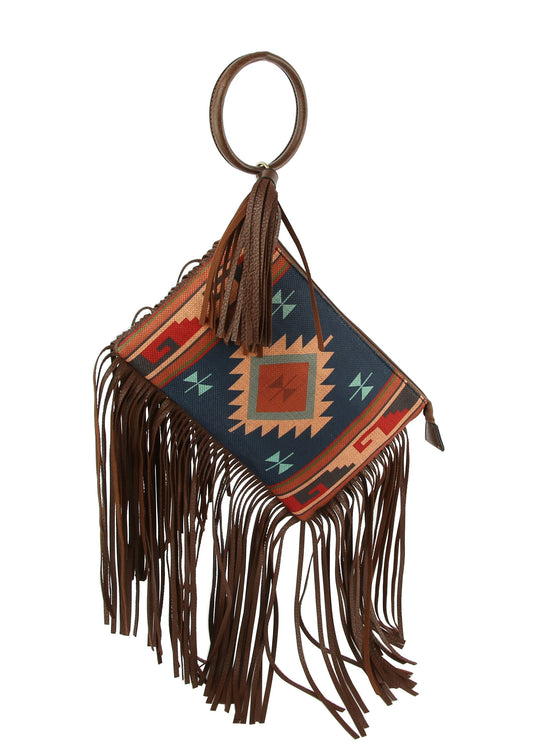 Hippie Tassel Wristlet Women Handbag purse
