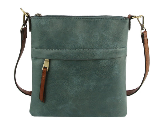 Stylish Crossbody Purse Double Zipper