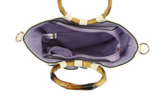 Women Flower Satchel Evening Purse Two Handle