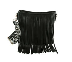 Women Crossbody Guitar strap Tassel Handbag