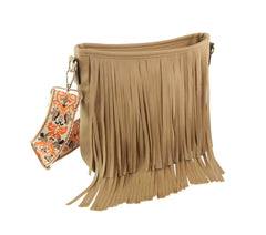 Women Crossbody Guitar strap Tassel Handbag