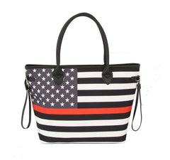 Usa Tote Shoulder Handbag Flag Top Handle
