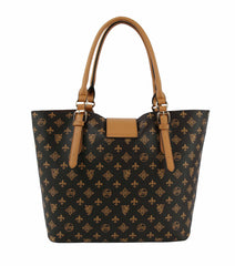 Signature Print Satchel Tote Wallet Set Hobo Purse
