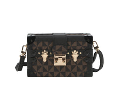 FASHIONABLE DIAMOND BOX LOCK CROSSBODY BAG