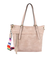 Simple Everyday Tote W/ Multicolor Strap