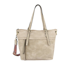 Simple Everyday Tote W/ Multicolor Strap