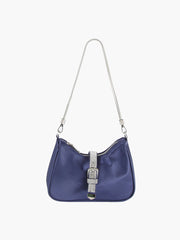 Rhinestone Buckle Hobo Handbag