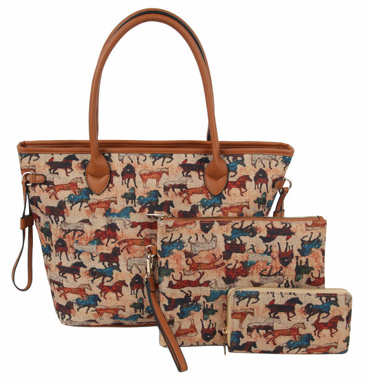 Tote Horse Printed Shoulder Hobo Handbag
