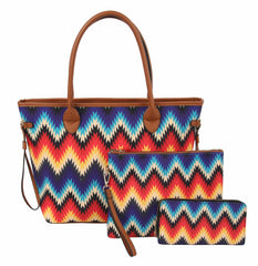 Zig Zag Print Tote Shoulder Hoho Handbag