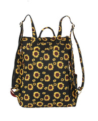 Sunflower Printed Backpack Travel Bag with Guitar Strap
